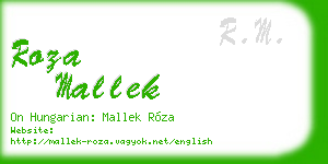 roza mallek business card
